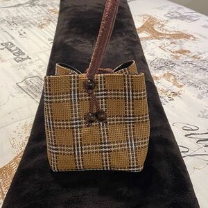 Plaid Tan and Brown Women's Bag